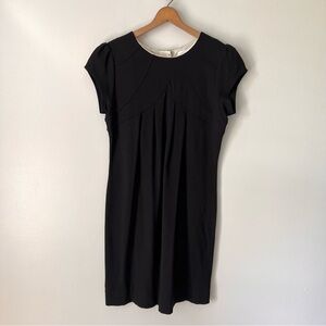 Anthropologie Deletta Black Cap Sleeve Sheath Dress